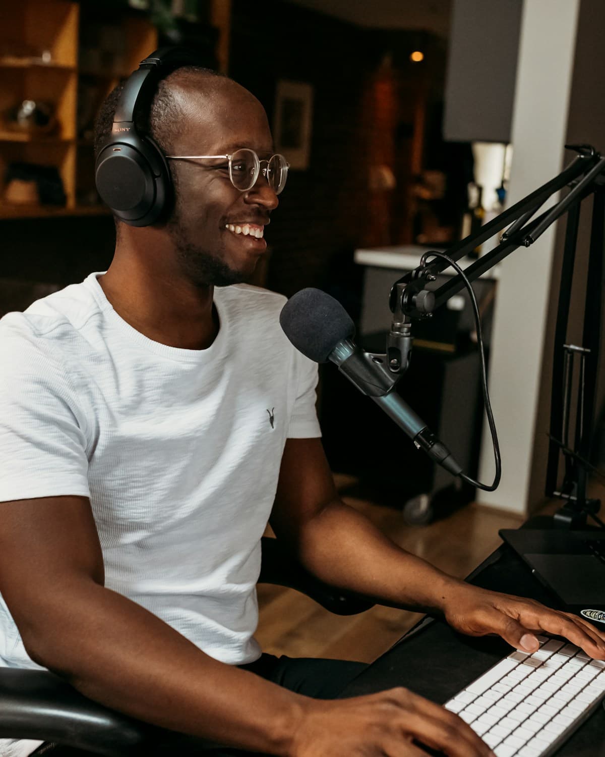 A founder recording a business update in Nairobi